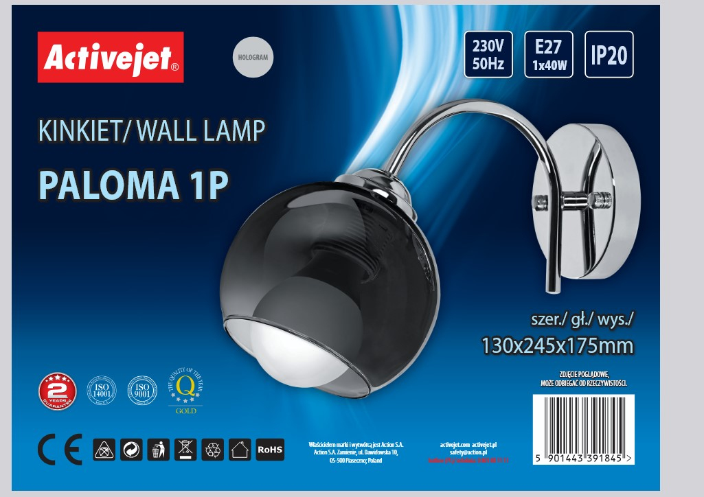 Kinkiet ACTIVEJET AJE-PALOMA 1P E27 1x40W