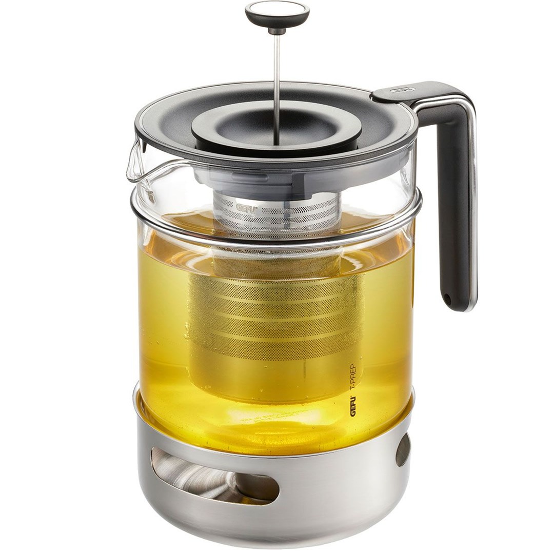 Čajnik GEFU T-PREP Single (1500 ml, crna, nehrđajući čelik, prozirna)-0