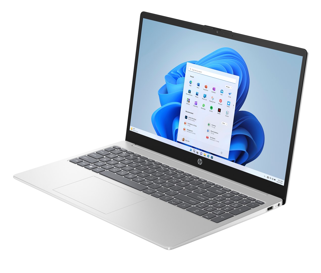 Laptop HP 15-fc0056nw (15.6" FHD IPS, Ryzen 3 7320U, 8GB LPDDR5, SSD 512GB, Radeon 610M, Win11, Naturalne srebro) – internacionalna non HR tipkovnica-4