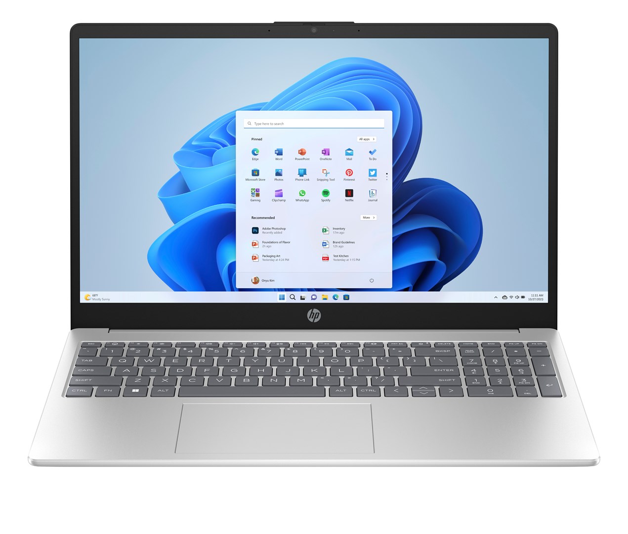 Laptop HP 15-fc0056nw (15.6" FHD IPS, Ryzen 3 7320U, 8GB LPDDR5, SSD 512GB, Radeon 610M, Win11, Naturalne srebro) – internacionalna non HR tipkovnica-0
