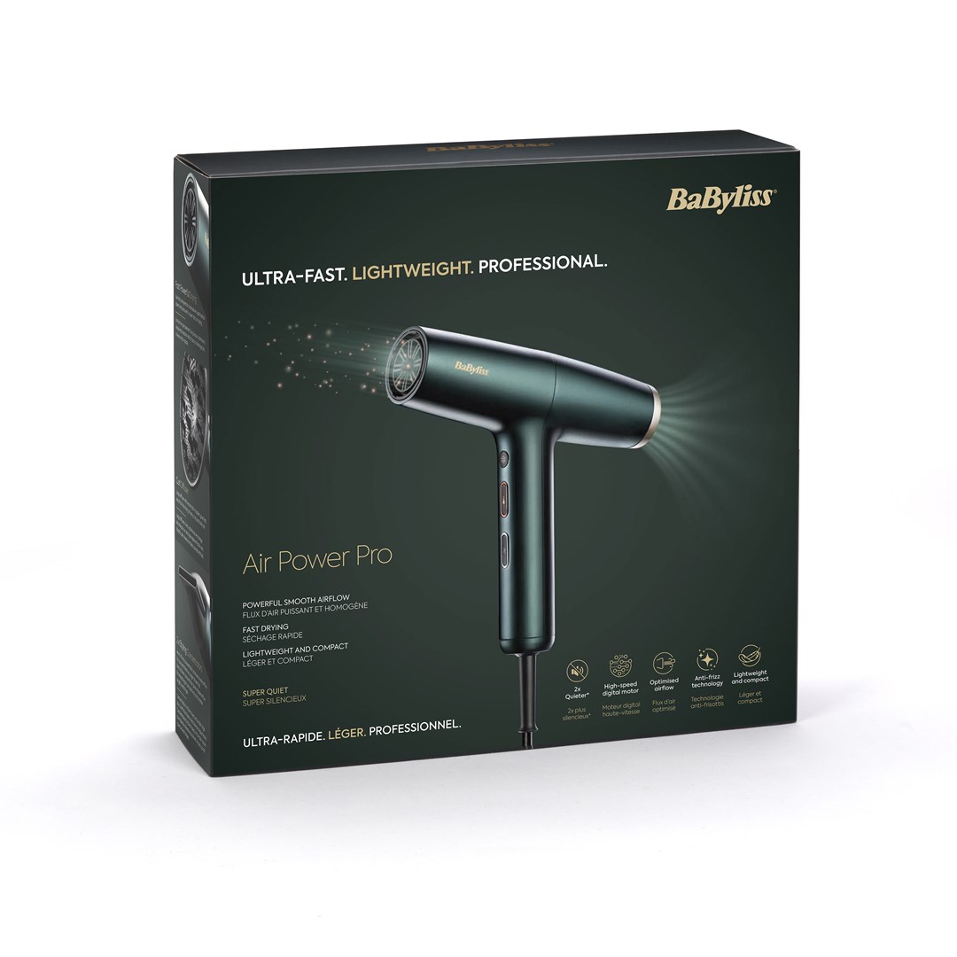 Sušilo za kosu BABYLISS Air Power Pro (1700 W, Zlatno, Zeleno)-23