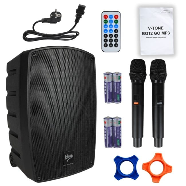 Kolumna V-TONE BQ12 GO MP3 aktivna akumulatorna crna boja, Bluetooth, TWS, USB, SD, AUX