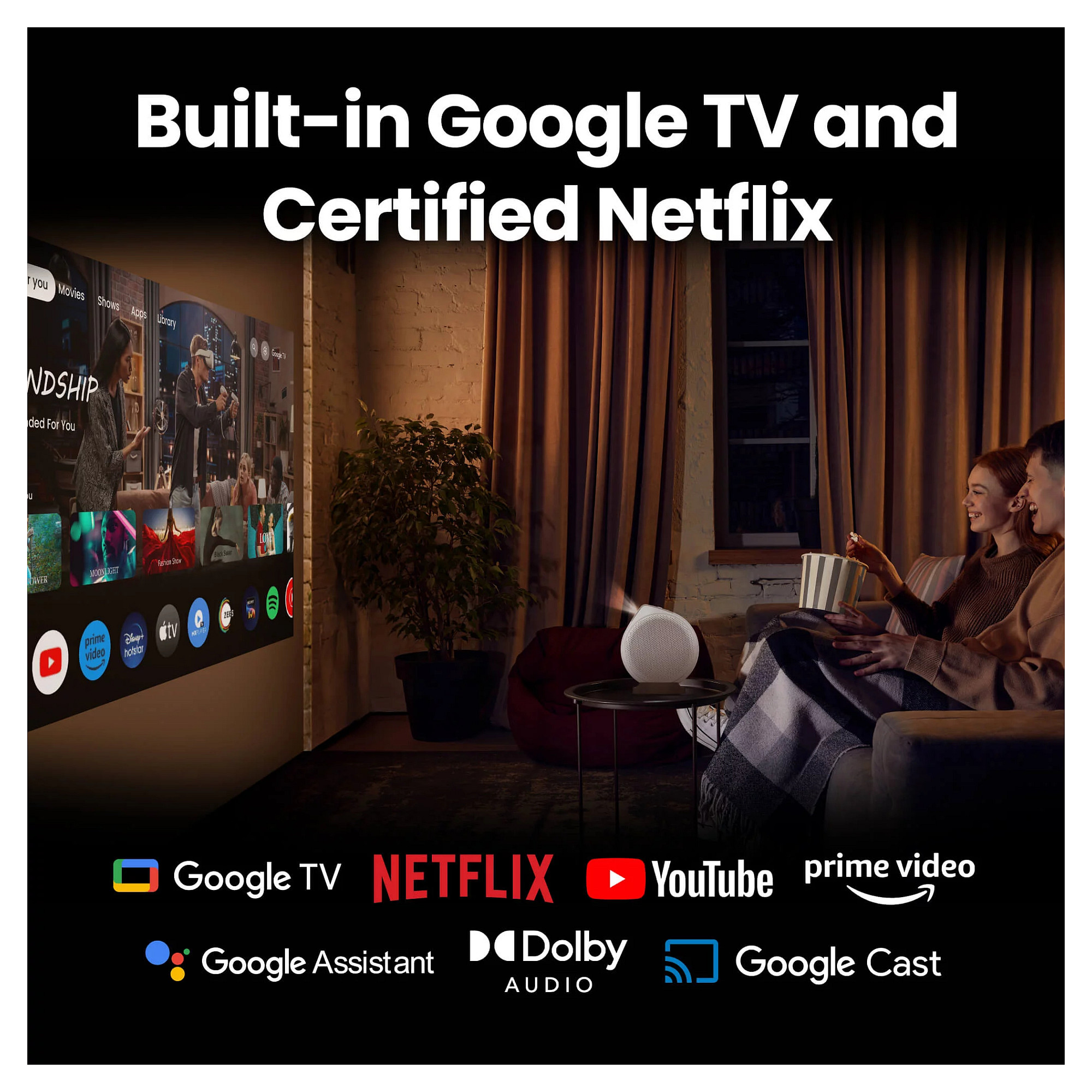Prijenosni projektor BENQ GV32 (Full HD, 500 ANSI, Android TV, 2.1 zvuk, Wi-Fi)-3