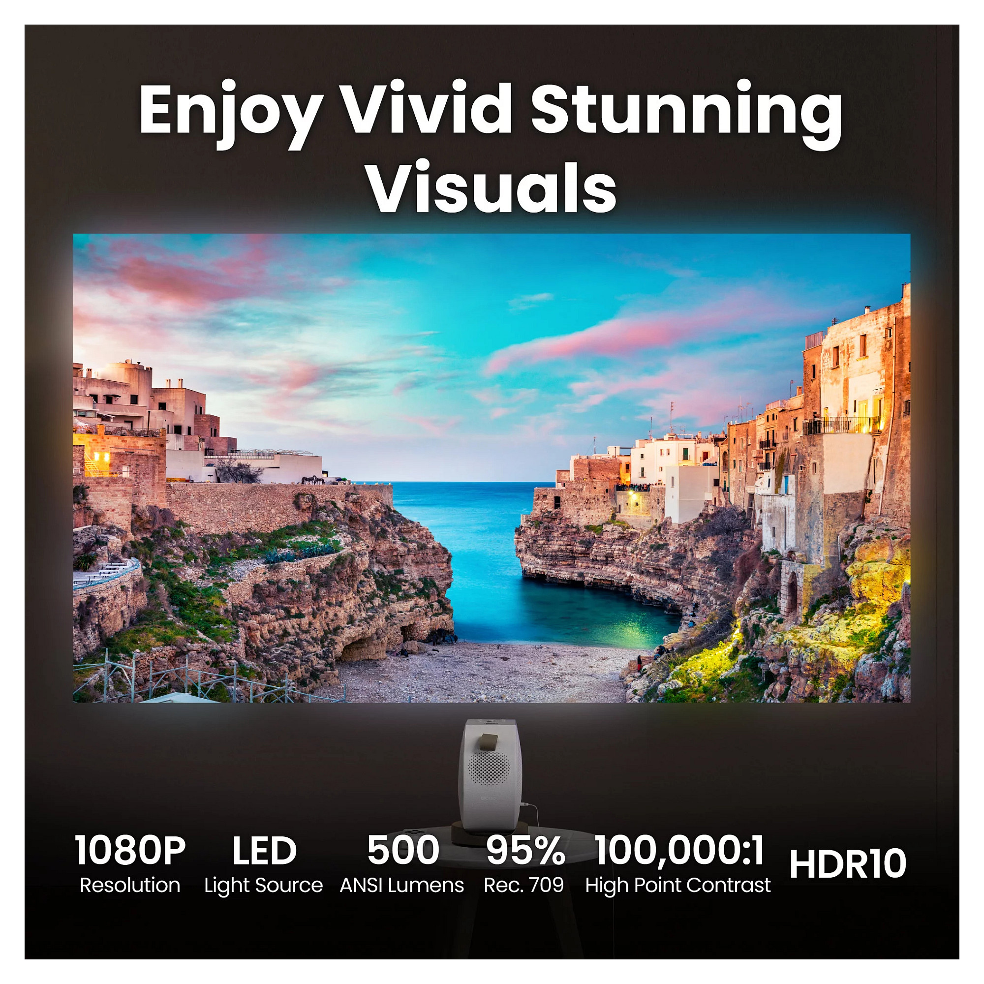 Prijenosni projektor BENQ GV32 (Full HD, 500 ANSI, Android TV, 2.1 zvuk, Wi-Fi)-4