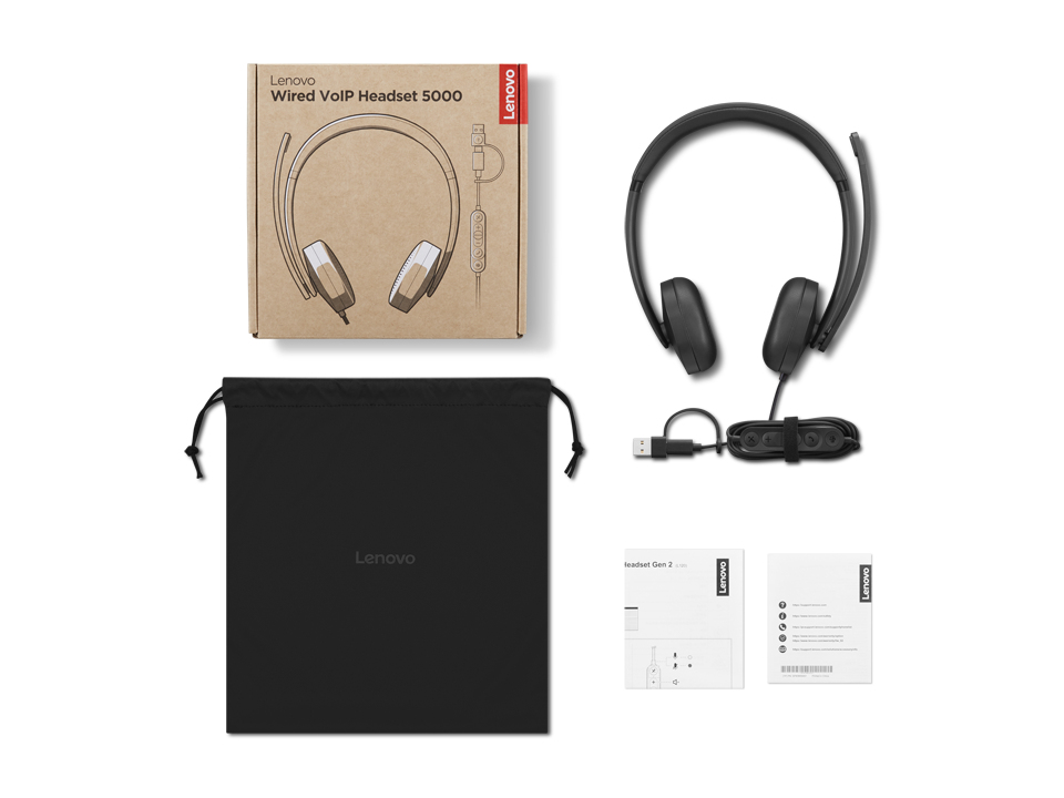 Slušalice LENOVO VoIP 5000 (žičane, s mikrofonom, USB A/C)-8