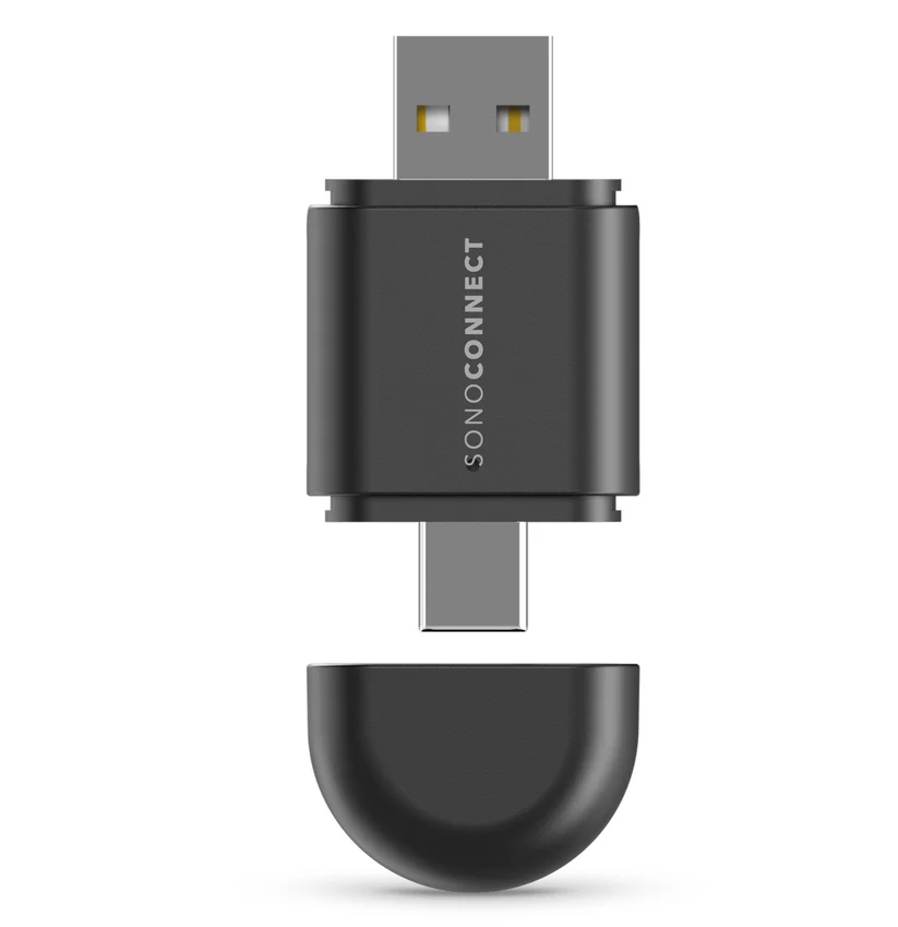 USB adapter SONOCONNECT SC-MiWCA za bežični Apple CarPlay i Android Auto (pretvara žični u bežični, USB-A/USB-C, Bluetooth, Wi-Fi)