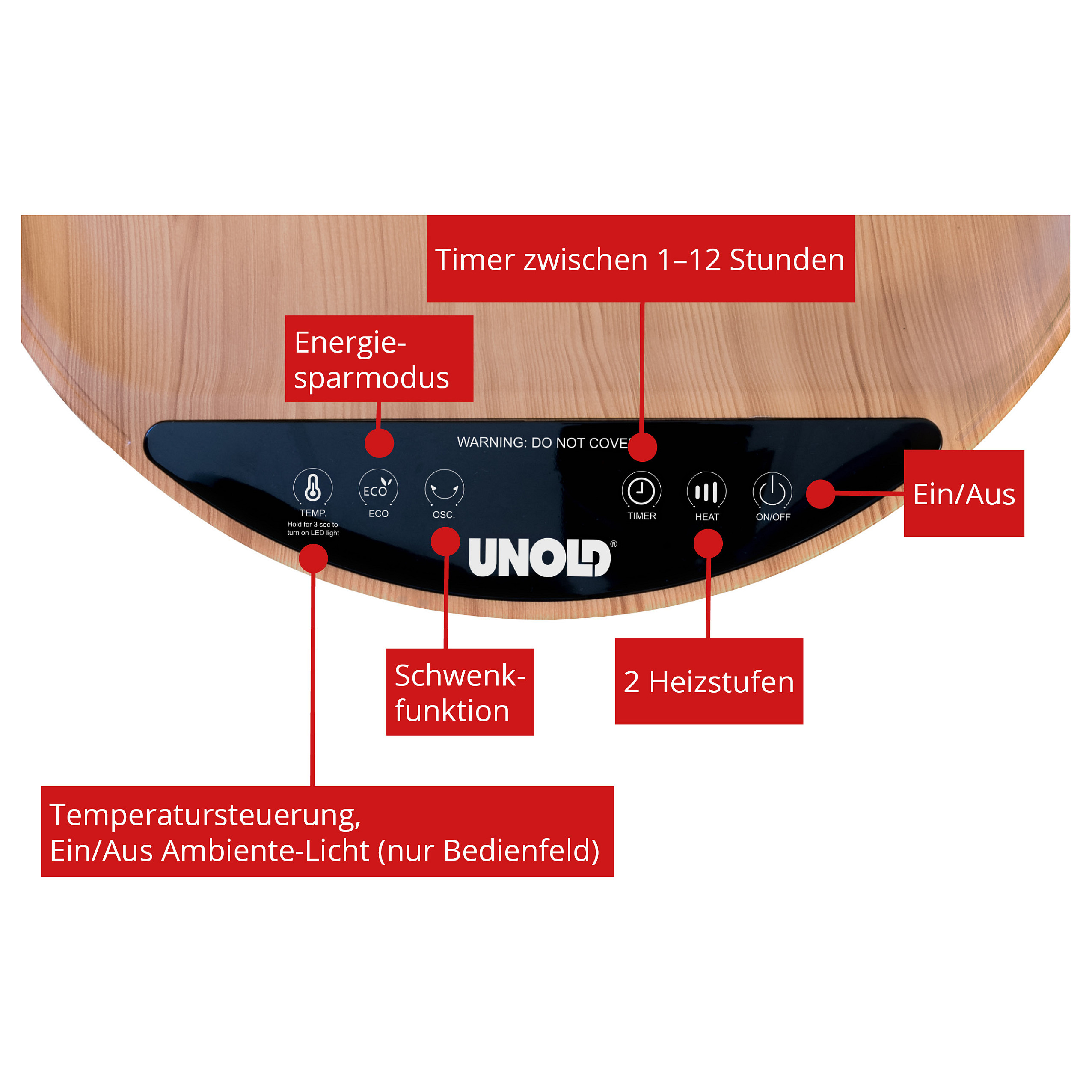 Grijalica UNOLD 86545 Holz (1800W, Keramička)-11