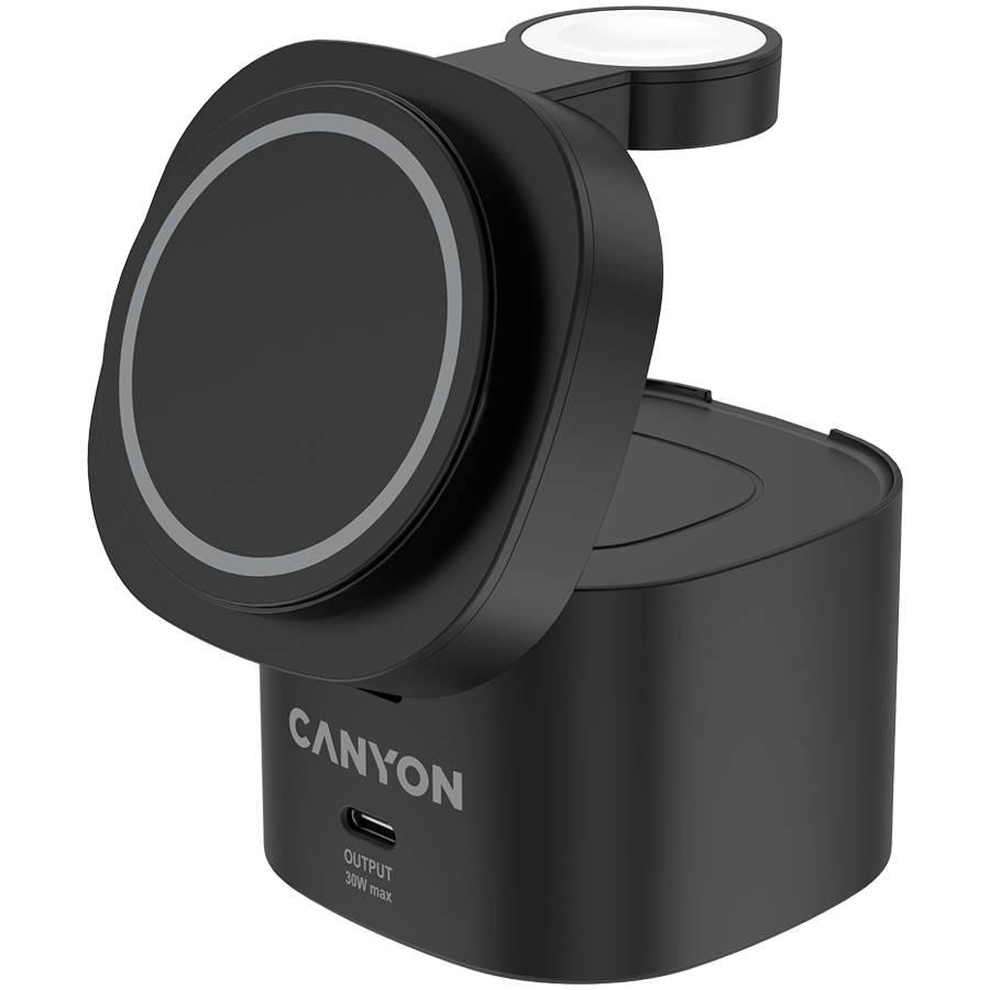 Bežični punjač CANYON CNS-WCS405B (4 u 1, 30W max, crni)-1