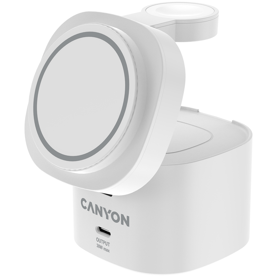 Bežični punjač CANYON CNS-WCS405W (4 u 1, 30W, bijeli)-1
