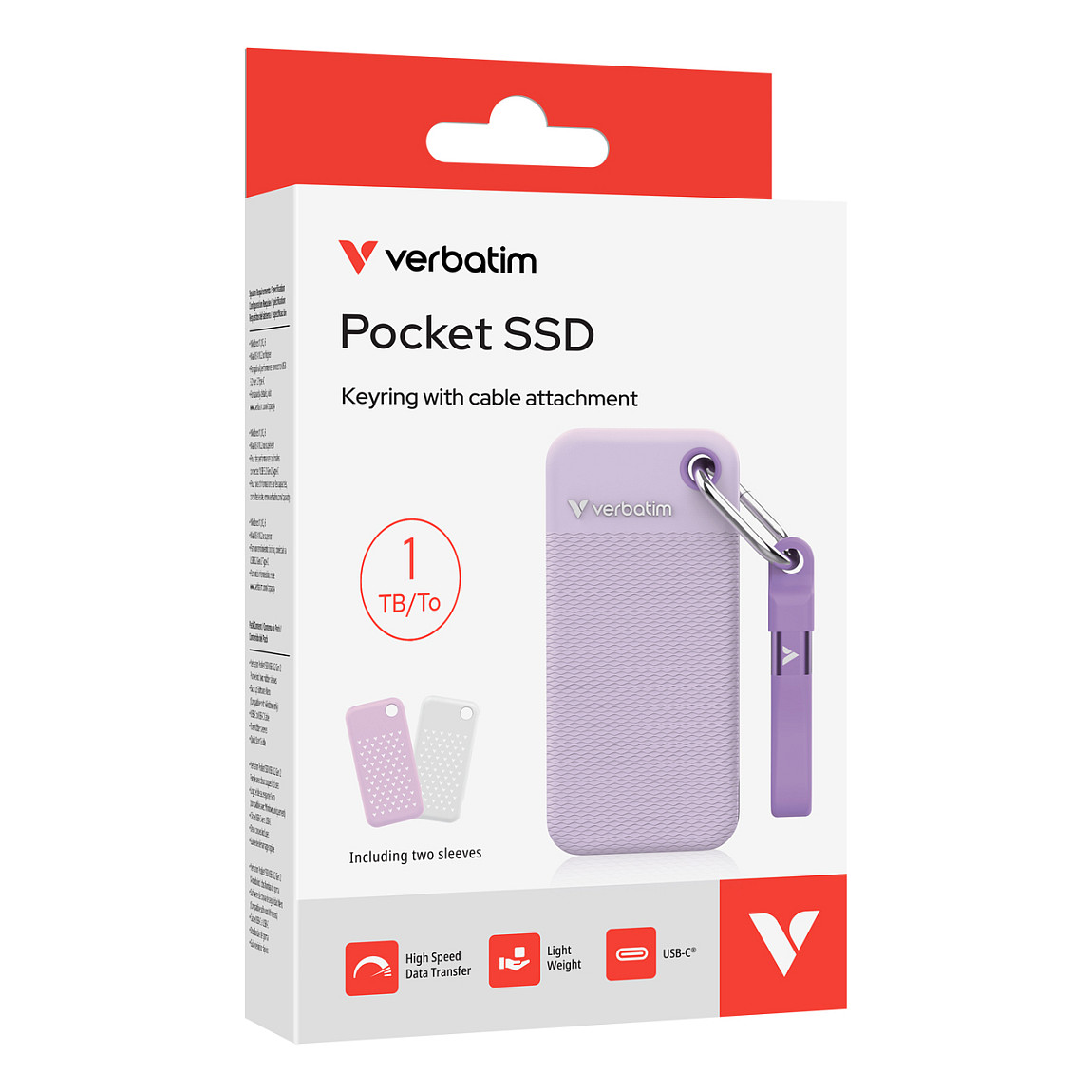 Prijenosni SSD VERBATIM Pocket SSD (1TB, USB 3.2 Gen 2, Purple)-5