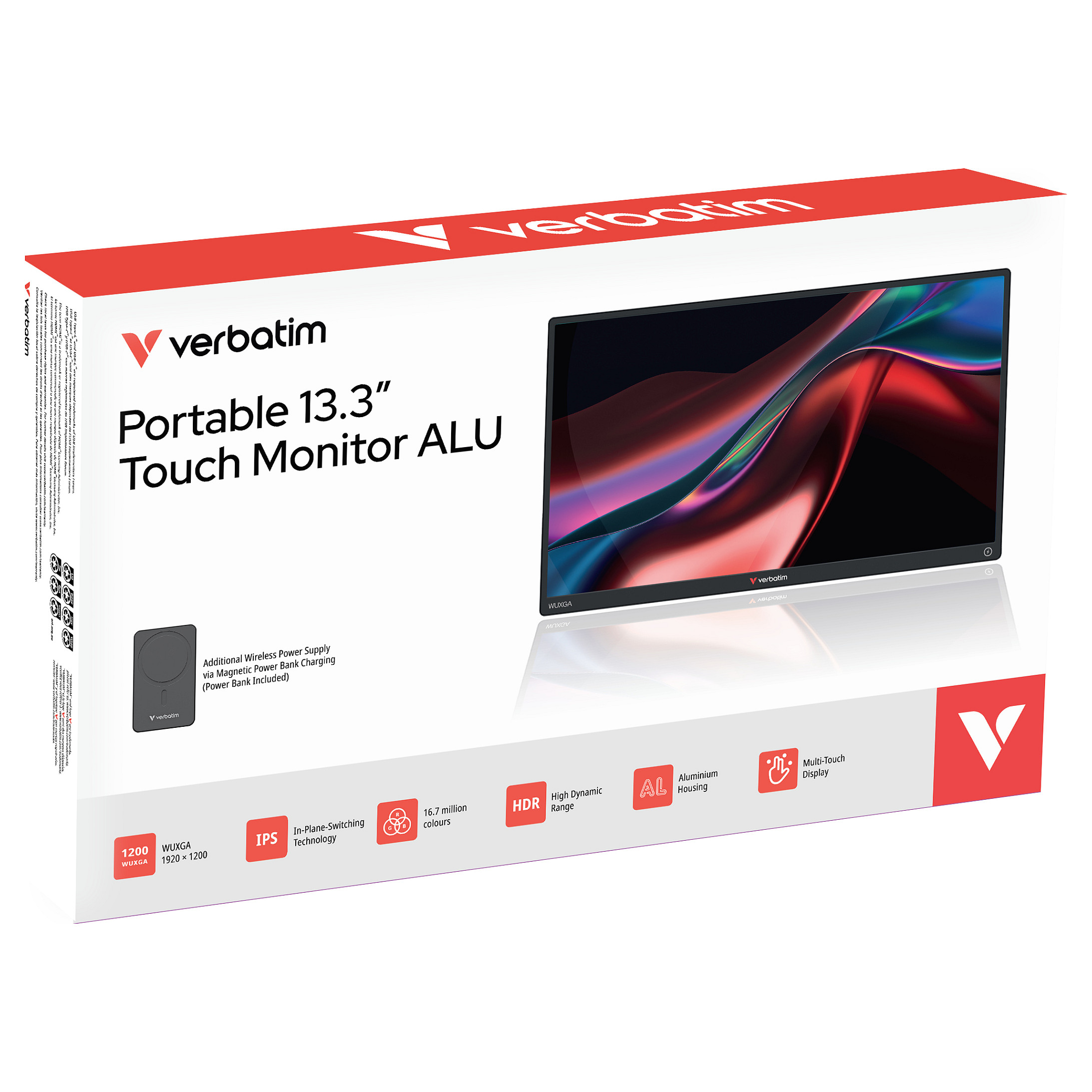 Prijenosni monitor VERBATIM 13.3" Touchscreen (WUXGA, Wireless Power)-3
