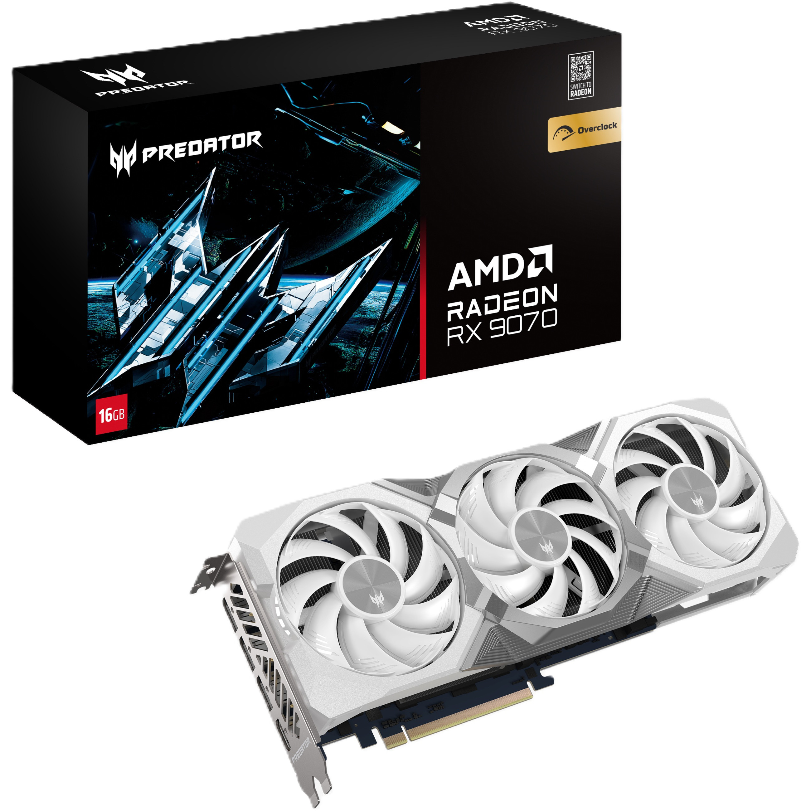 Grafička kartica ACER Predator BiFrost Radeon RX 9070 OC 16GB White edition AMD GDDR6