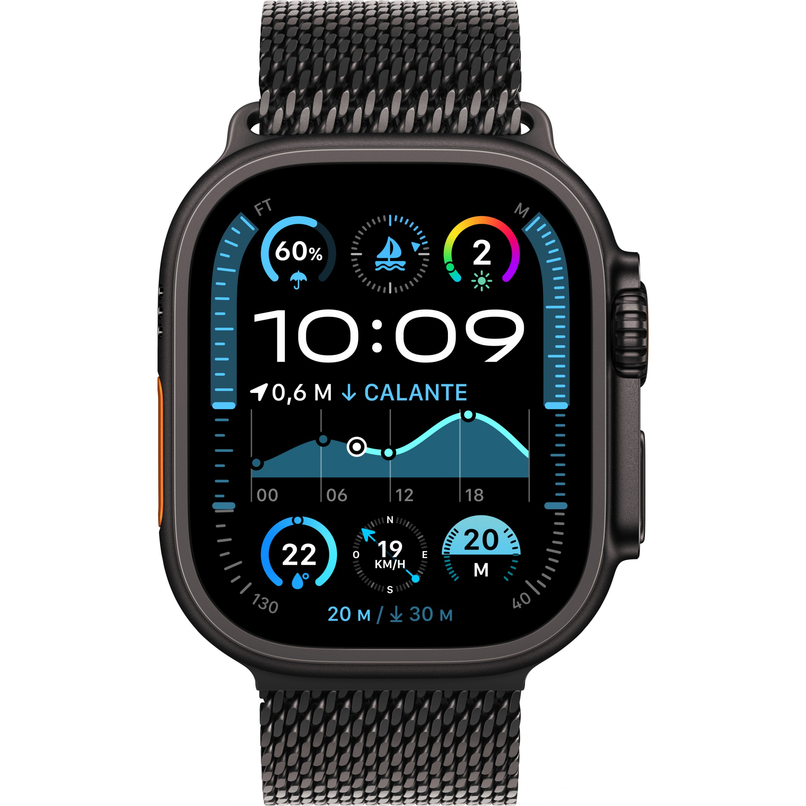 Sat APPLE Watch Ultra 2 GPS + Cellular 49mm (Crni Titanijumski Kućište s Crnom Titanijumskom Milanese Petljom)-1