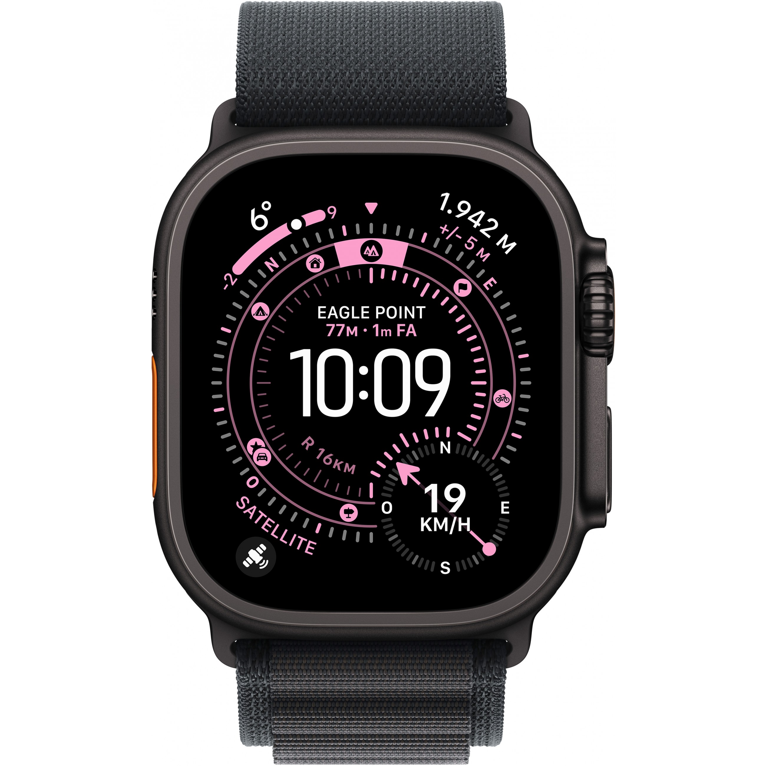 Sat APPLE Watch Ultra 3 GPS + Cellular 49mm (Crni Titanijumski Kućište s Crnom Alpine Petljom - Veliki)-1