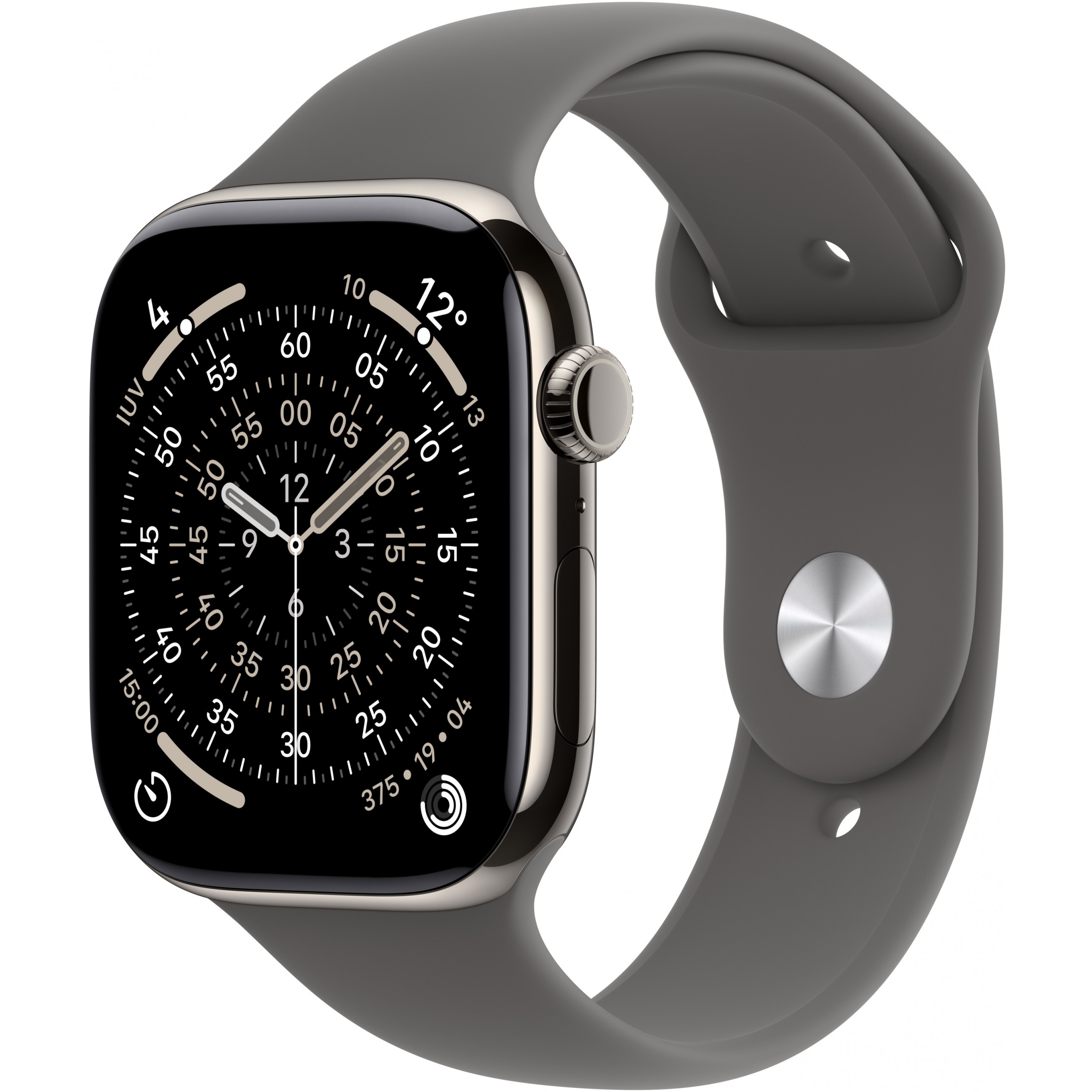 Sat APPLE Watch Series 11 GPS + Cellular 46mm (Natural Titanium Case, Stone Grey Sport Band - M/L)-0