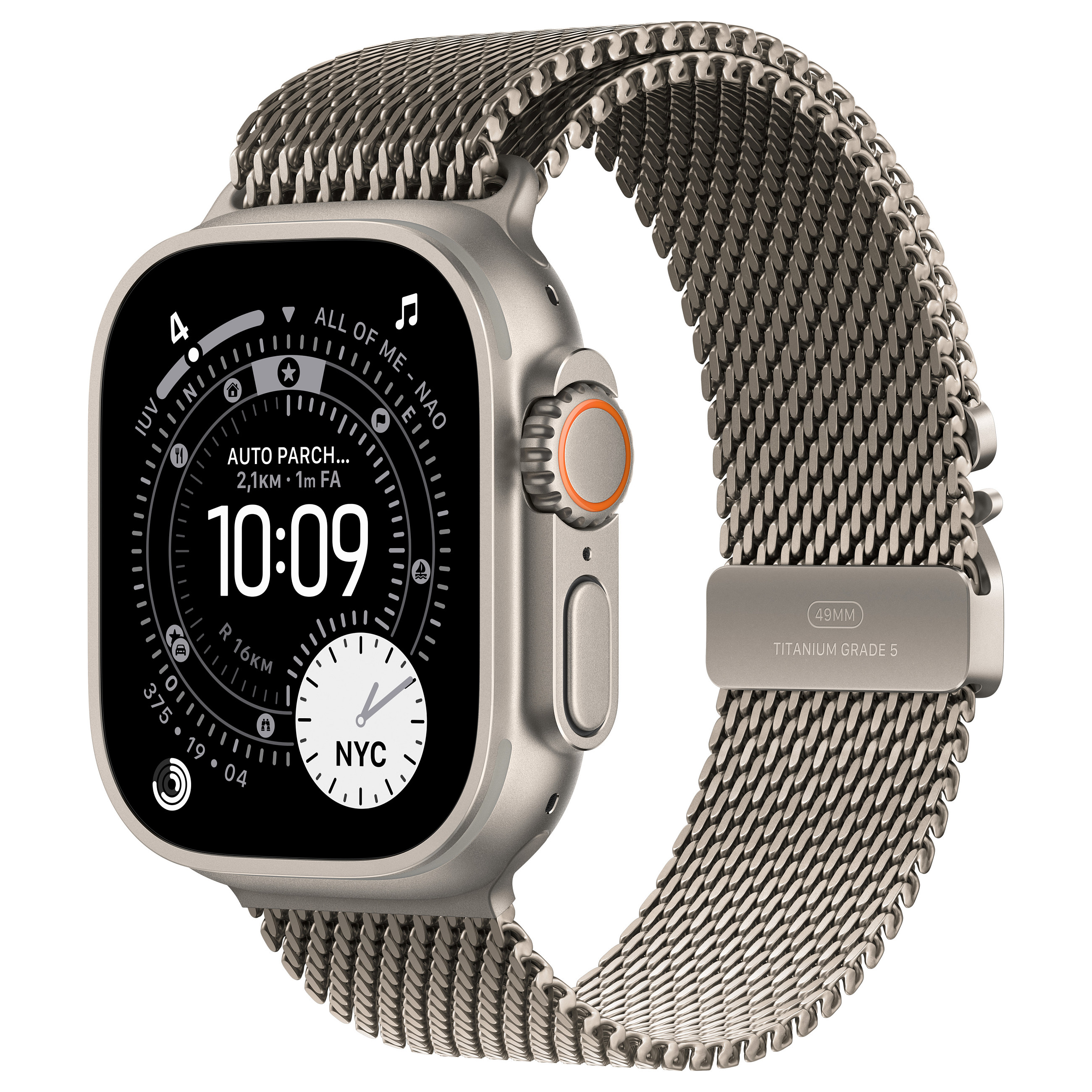 APPLE Watch Ultra 3 GPS + Cellular 49mm Natural Titanium Case with Natural Titanium Milanese Loop - Small-1