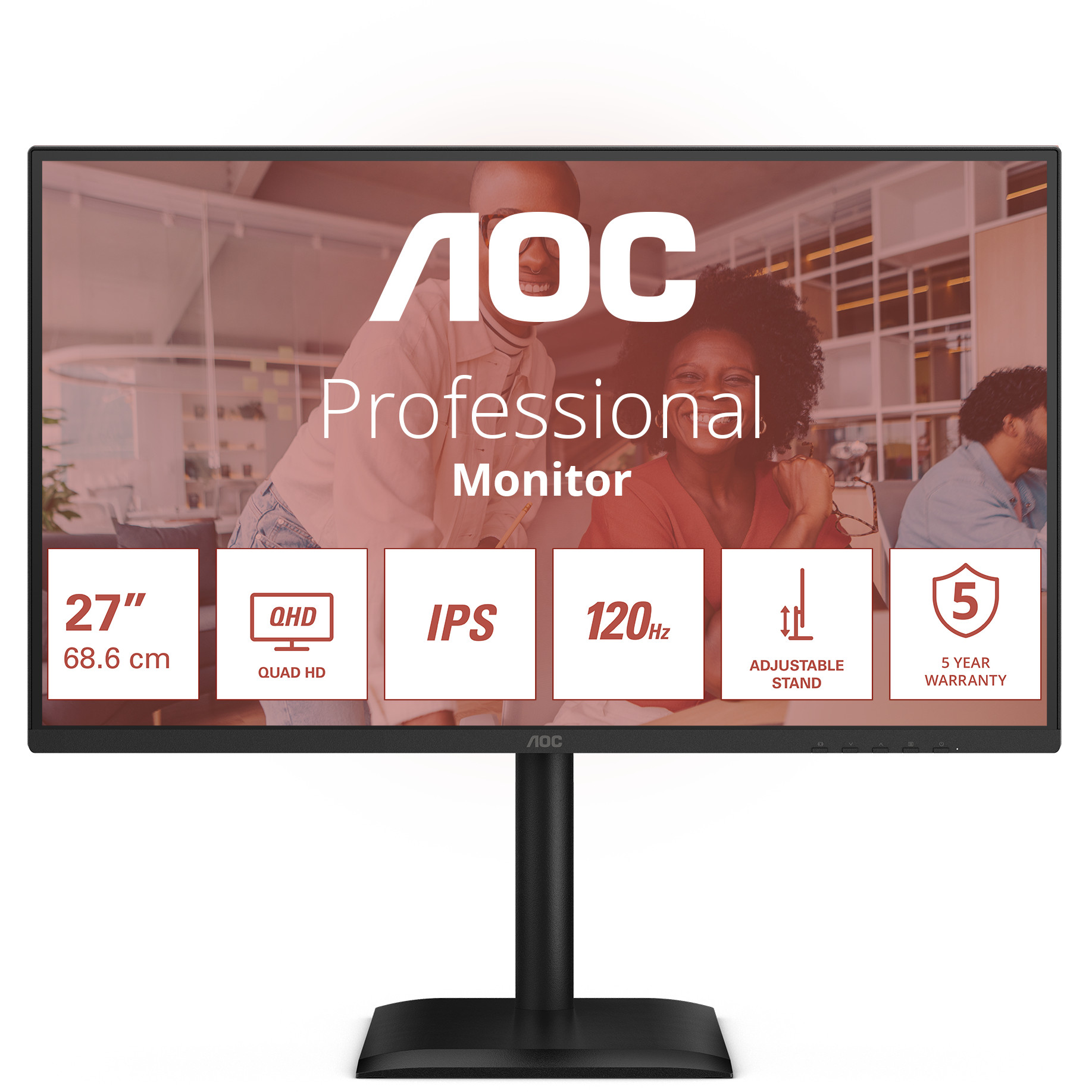 Monitor AOC E4 Q27E4U (27", 2560 x 1440, Quad HD, LED, crni)