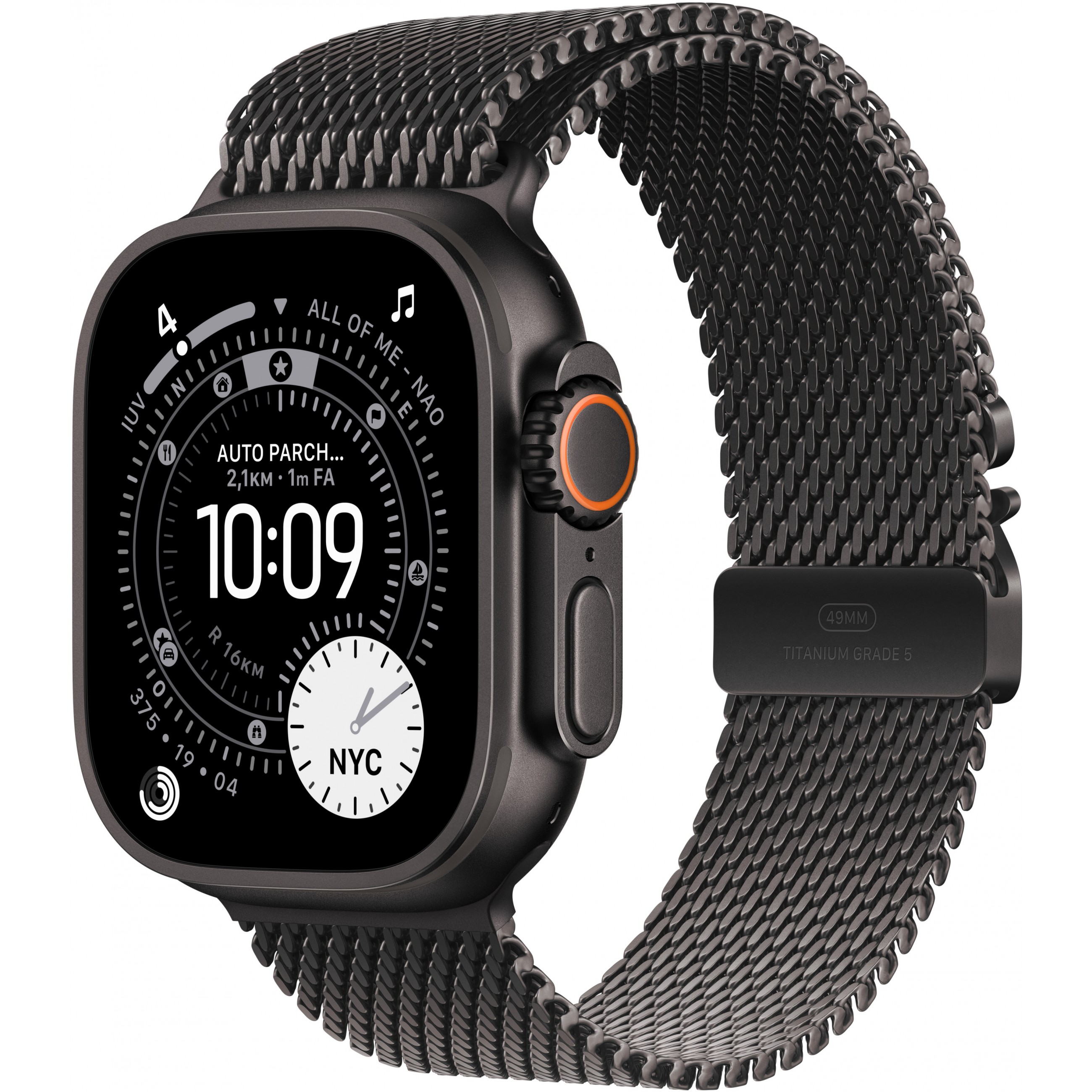 APPLE Watch Ultra 3 GPS + Cellular 49mm Black Titanium Case with Black Titanium Milanese Loop - Small-0