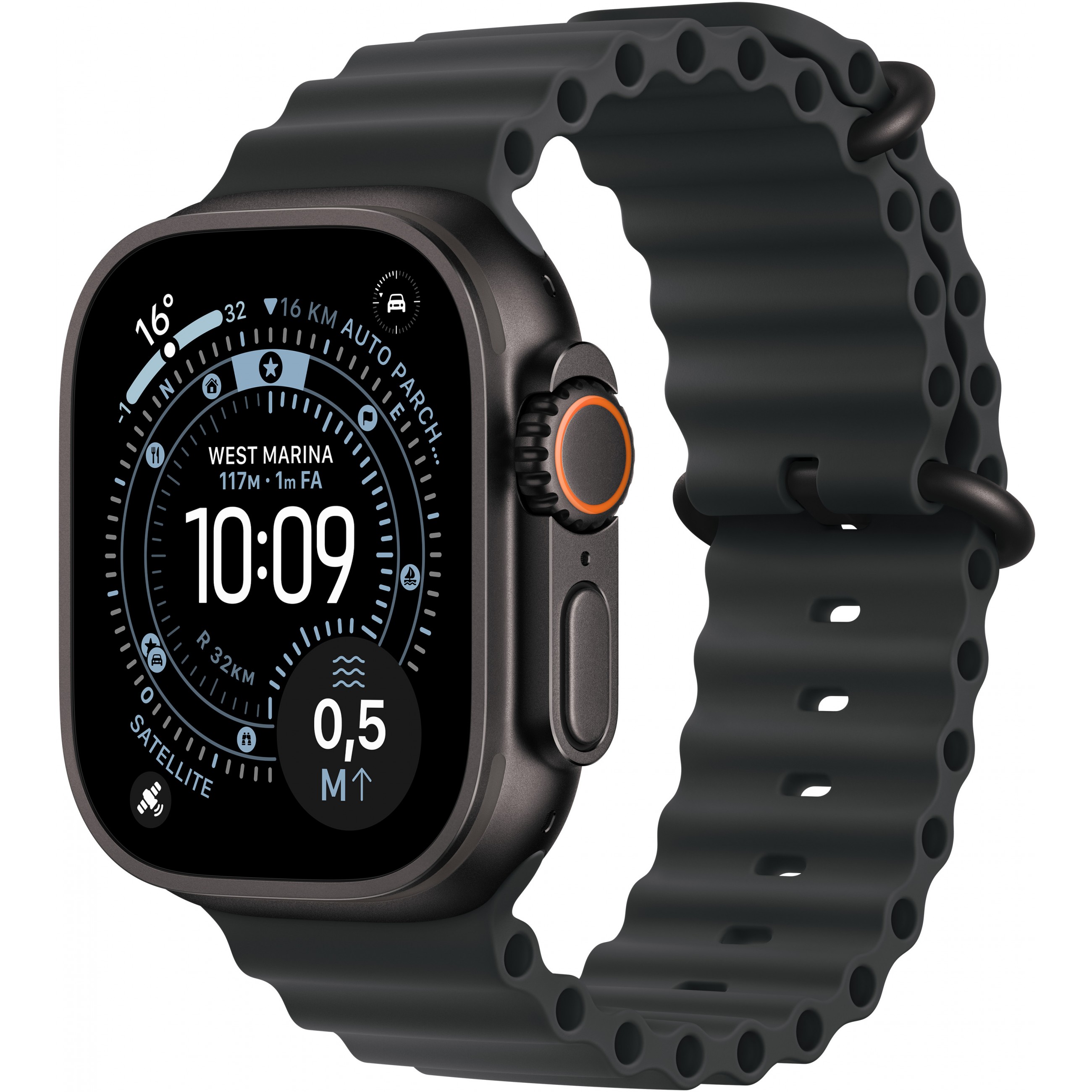 Sat APPLE Watch Ultra 3 GPS + Cellular 49mm (Crni Titanijum, Crni Ocean remen)