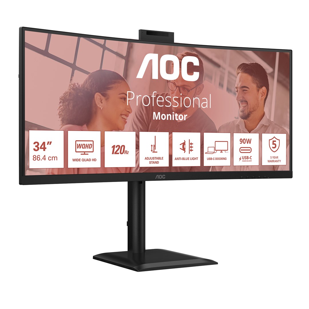 Monitor AOC CU34E4CW (34", 3440 x 1440, UltraWide Quad HD, LED, crni)-4