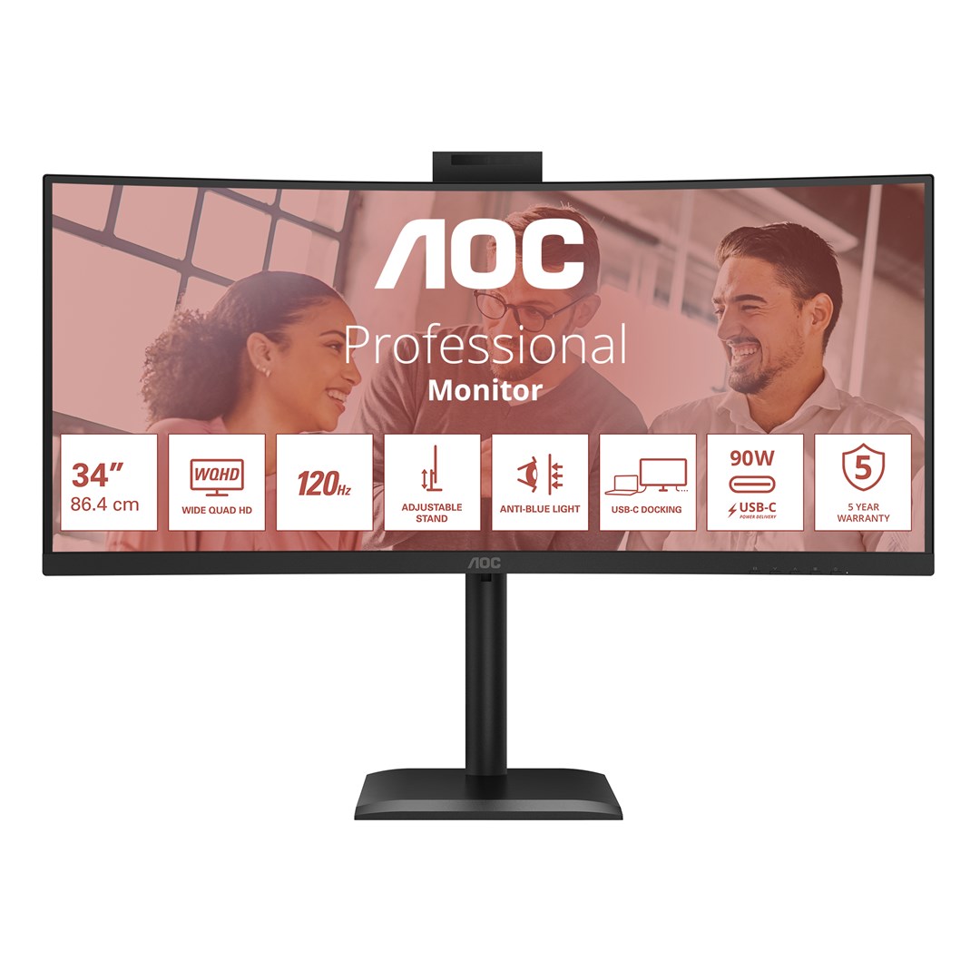 Monitor AOC CU34E4CW (34", 3440 x 1440, UltraWide Quad HD, LED, crni)