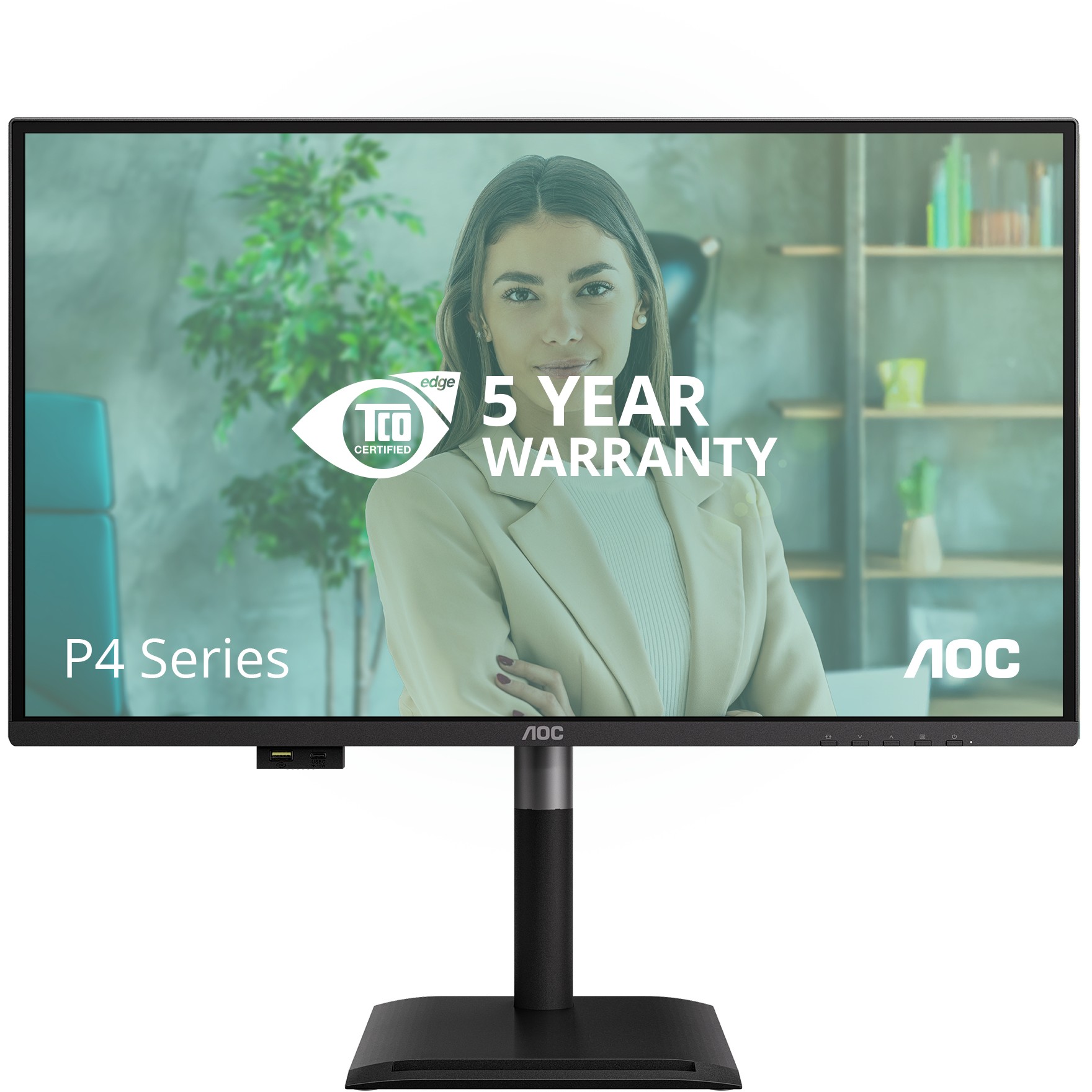 Monitor AOC Q27P4U (27", 2560 x 1440 pixels, Wide Quad HD, Black)-0