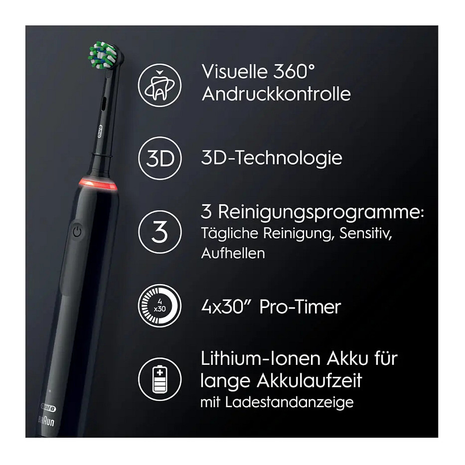 Oral-B Pro 3 3500 Adult Rotating toothbrush Black-3