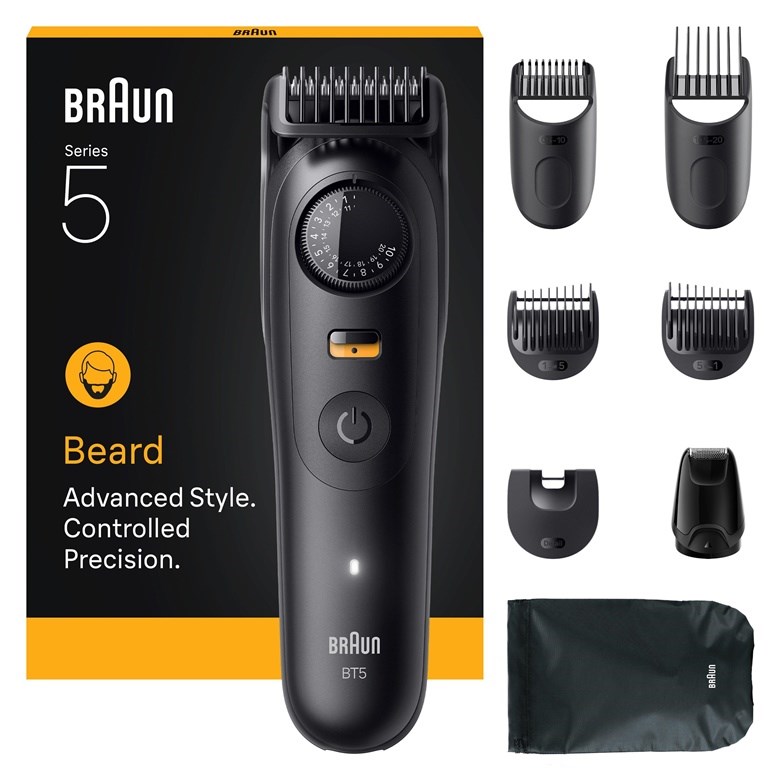 Trimer za bradu BRAUN BeardTrimmer 5 BT5560 (baterija, 40 postavki duljine, Wet & Dry, crna)-3