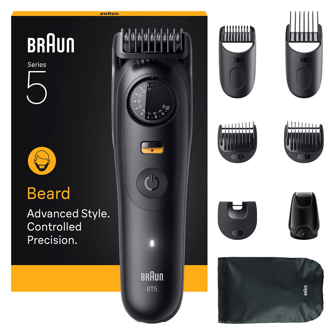 Trimer za bradu BRAUN BeardTrimmer 5 BT5560 (baterija, 40 postavki duljine, Wet & Dry, crna)
