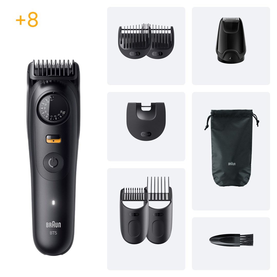 Trimer za bradu BRAUN BeardTrimmer 5 BT5560 (baterija, 40 postavki duljine, Wet & Dry, crna)-1