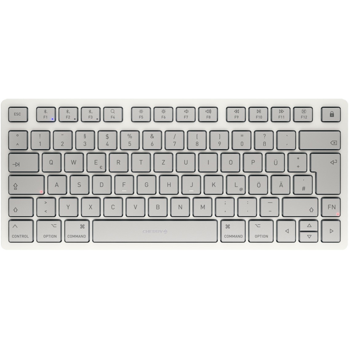 Tipkovnica CHERRY TAS KW 7100 Mini BT za Mac (Bluetooth, DE raspored tipki) – internacionalna non HR tipkovnica