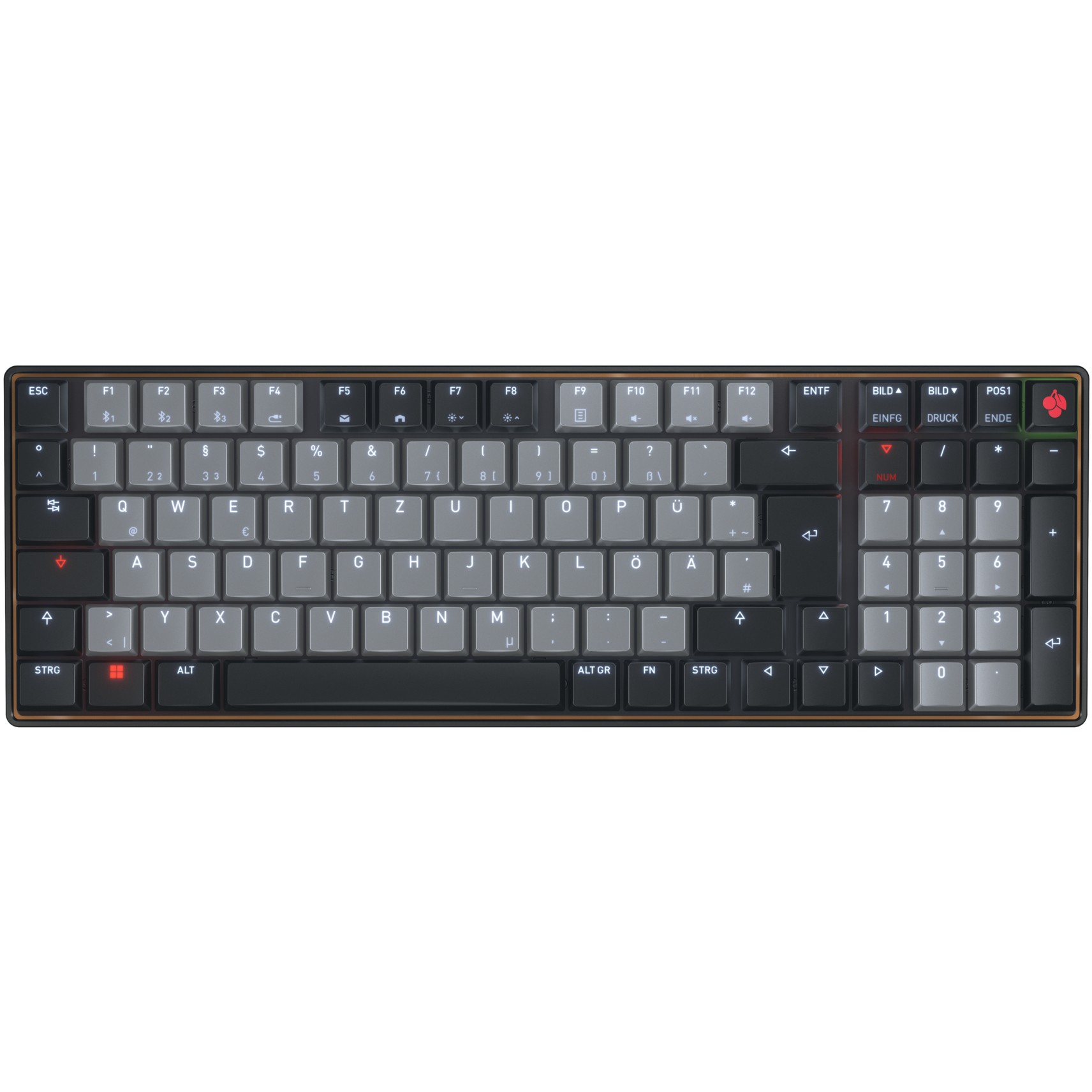 Tipkovnica CHERRY KW 550 MX LP TKL (mehanička, TKL, njemačka tipkovnica, RGB pozadinsko osvjetljenje) – internacionalna non HR tipkovnica