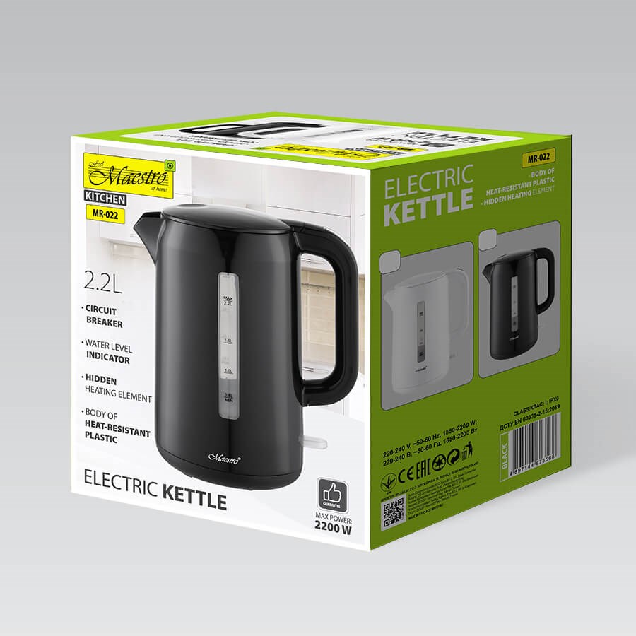 Električni čajnik MAESTRO MR-022 (2.2 L, 2200 W, crna boja)-3