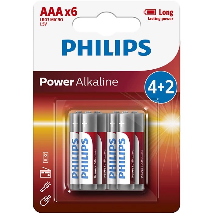 Baterije PHILIPS AAA, 4+2 komada-0