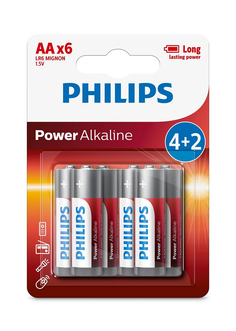 Philips baterije AA, 4+2 komada-0
