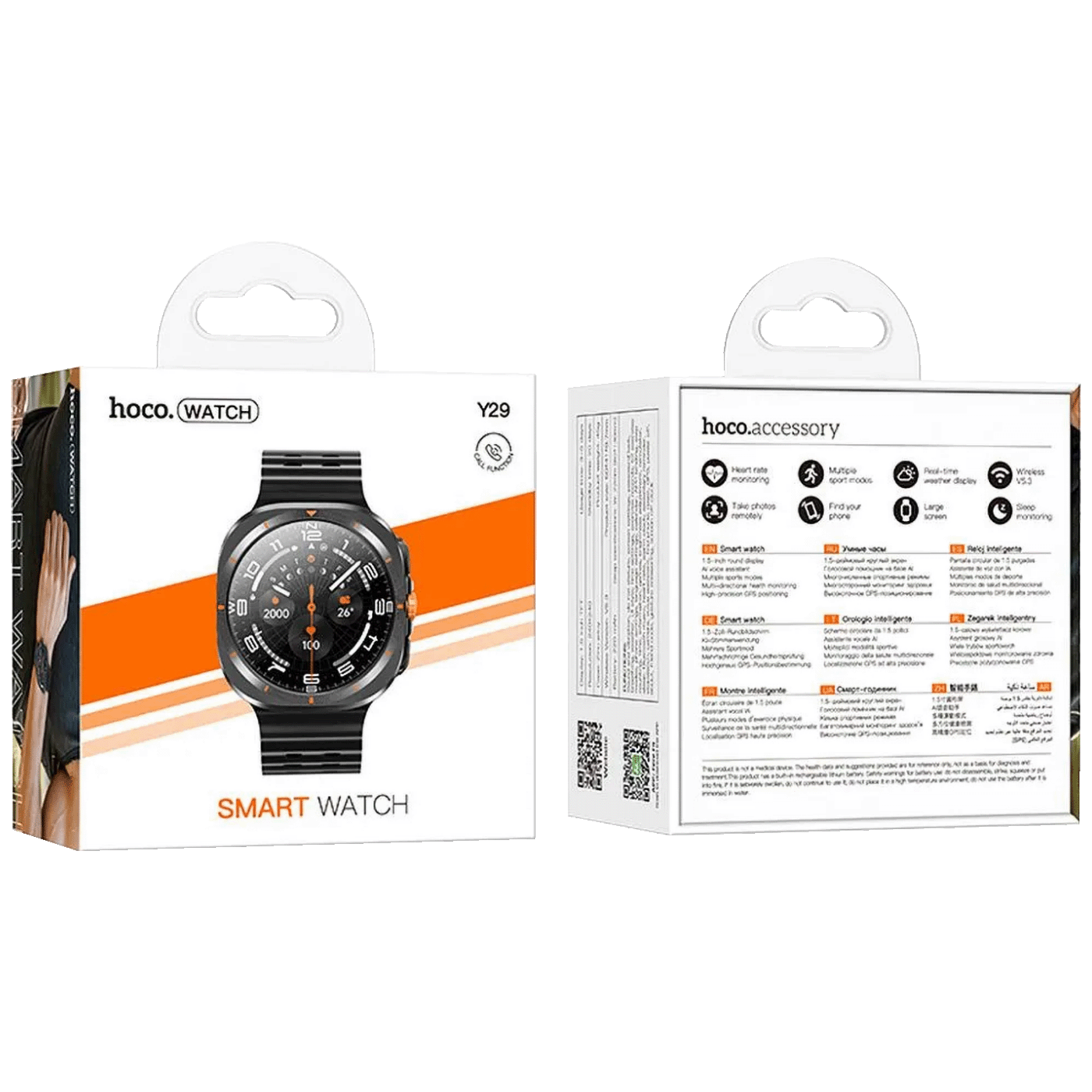 hoco. Pametni sat, 1.5" zaslon, Bluetooth, IP67 - Y29 Black-3