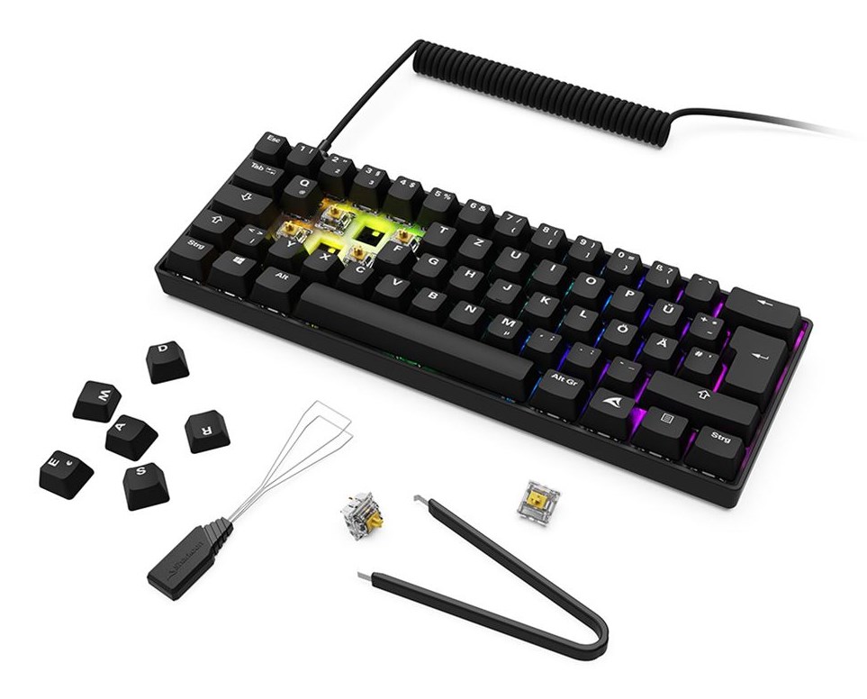 Gaming tipkovnica SHARKOON Skiller SGK50 S4 Gen2 (PBT, SCW Linear, RGB, 60%)