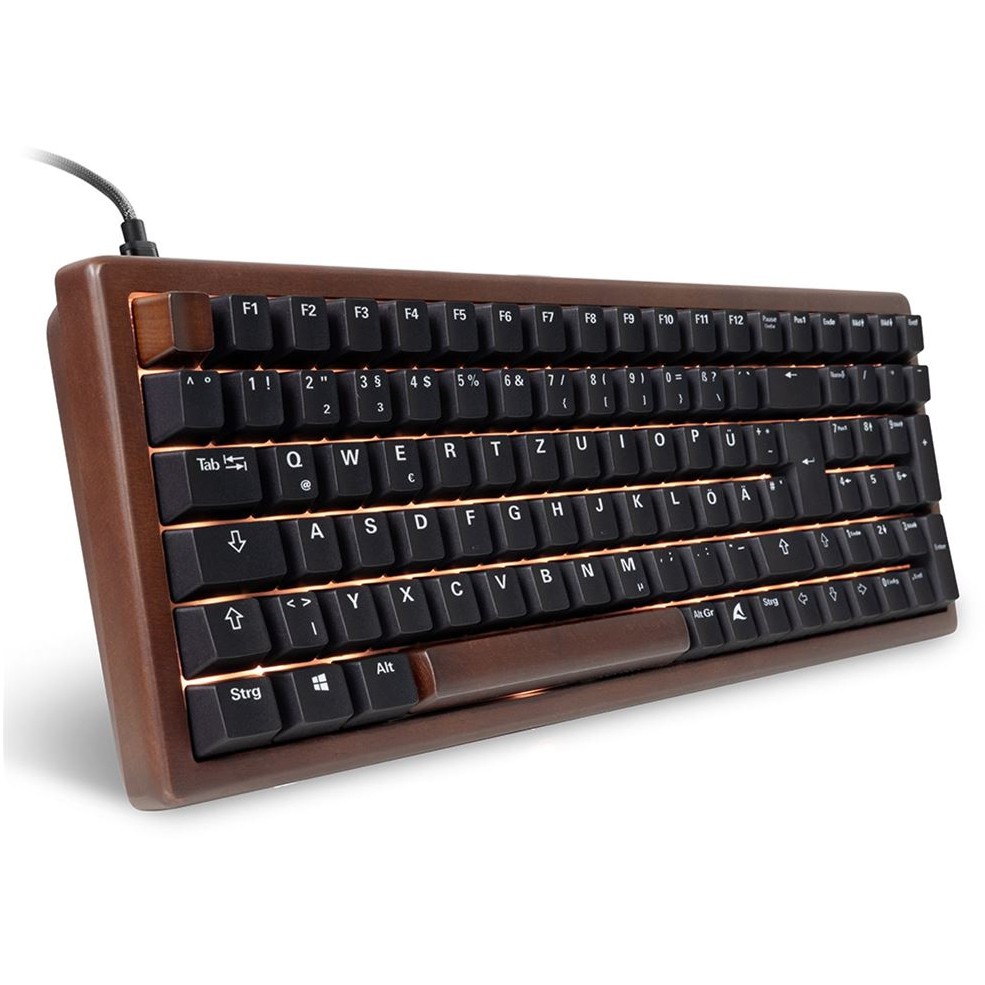 Mehanička tipkovnica SHARKOON Skiller SGK50 S2 Wood (60% format, Hot-Swap, RGB, drveno kućište, crna)