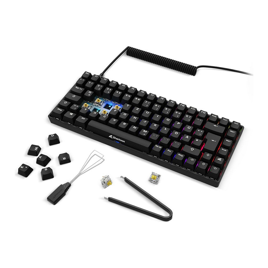 Tipkovnica SHARKOON SKILLER SGK50 S3 PBT (gaming, crna, gateron g pro 3.0 yellow)-2