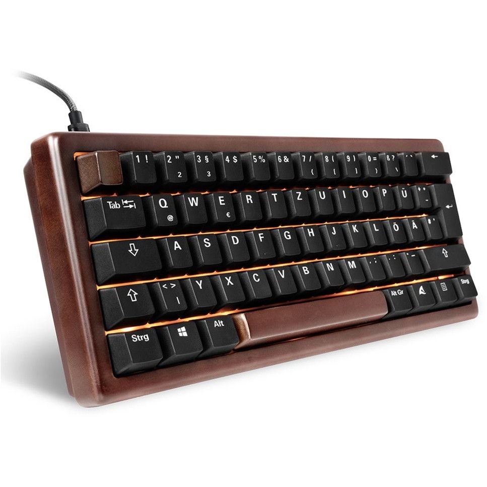 Tipkovnica SHARKOON Gaming Keyboard Skiller SGK50S4 Gen2 Wood black – internacionalna non HR tipkovnica