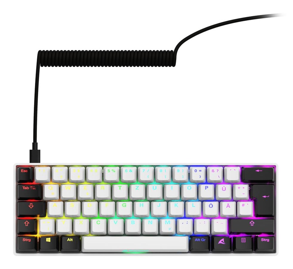 Gaming tipkovnica SHARKOON Skiller SGK50 S4 Gen2 (white-yellow, RGB)-1