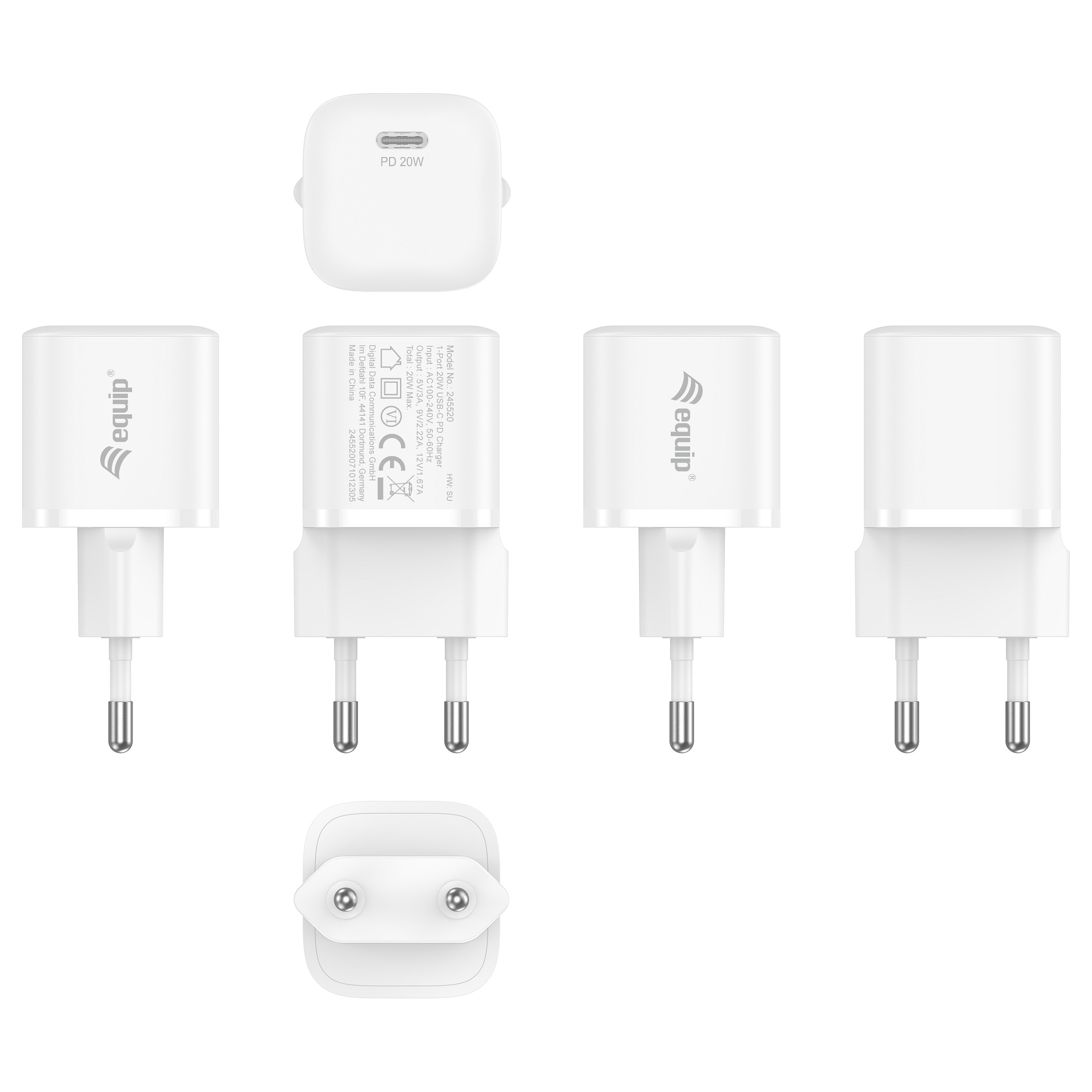 Punjač EQUIP, 1Port USB-C PD3.0, 20W, bijeli-5