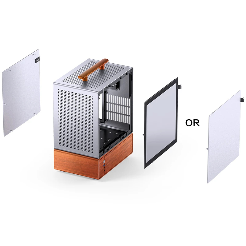 Kućište za računalo JONSBO T7 (Midi-Tower, mATX, Tempered Glass, srebrna)-1