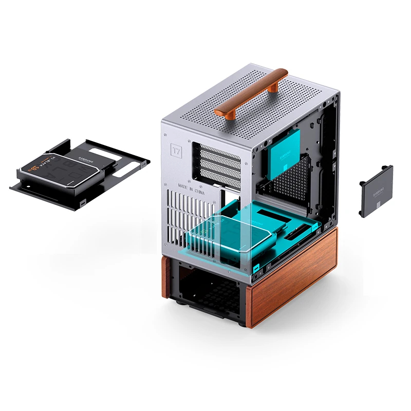 Kućište za računalo JONSBO T7 (Midi-Tower, mATX, Tempered Glass, srebrna)-0