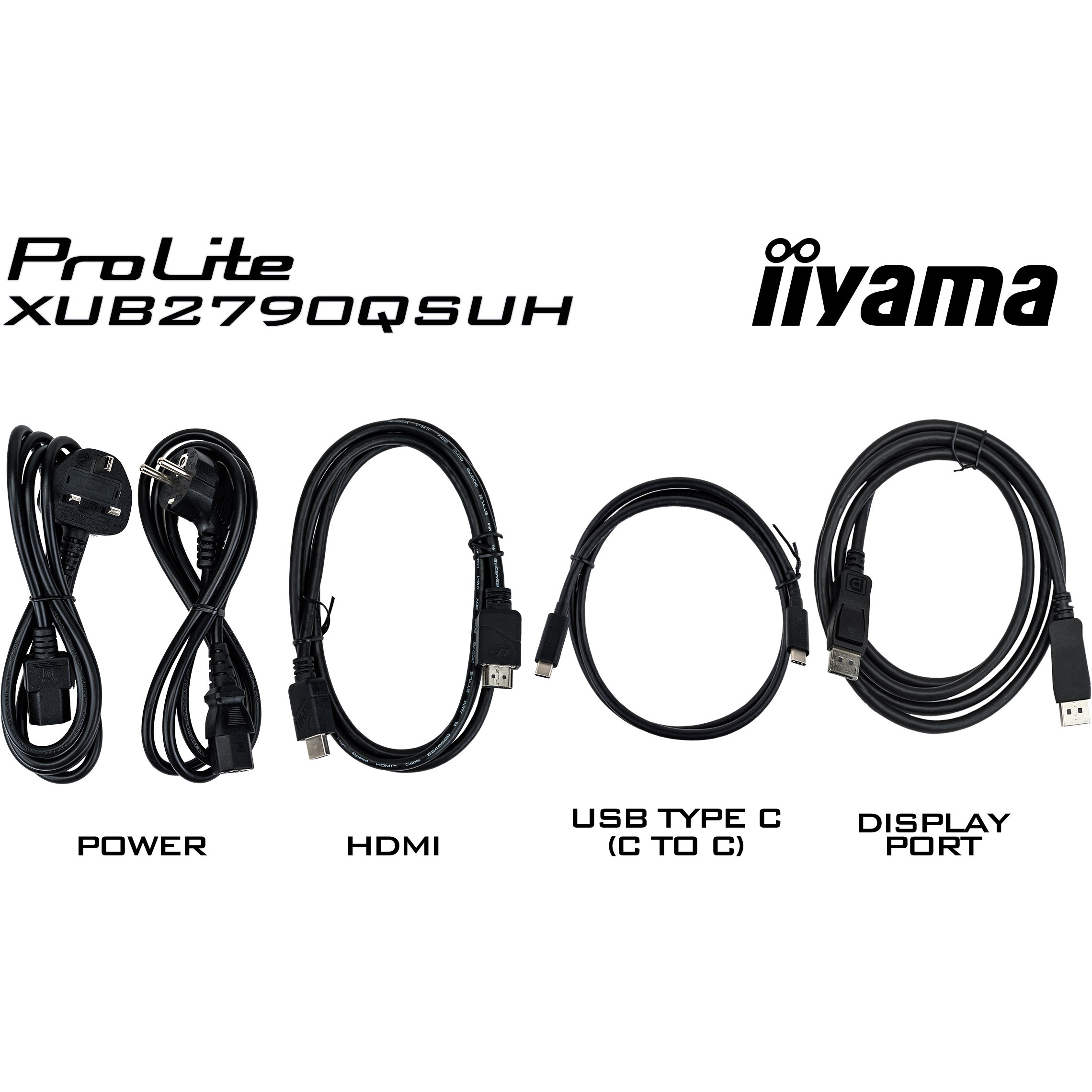 iiyama XUB2790QSUH-B2 27" IPS-panel 2560x1440 100Hz Windows Hello Camera 5MP Auto Focus 15cm Stand Height Adjustment 4ms 250-7