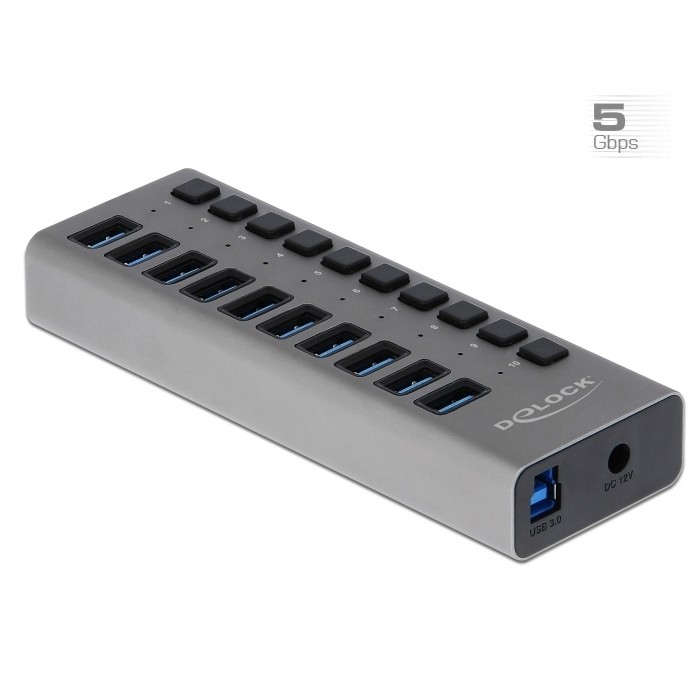 Delock External USB 3.0 Hub with 10 ports