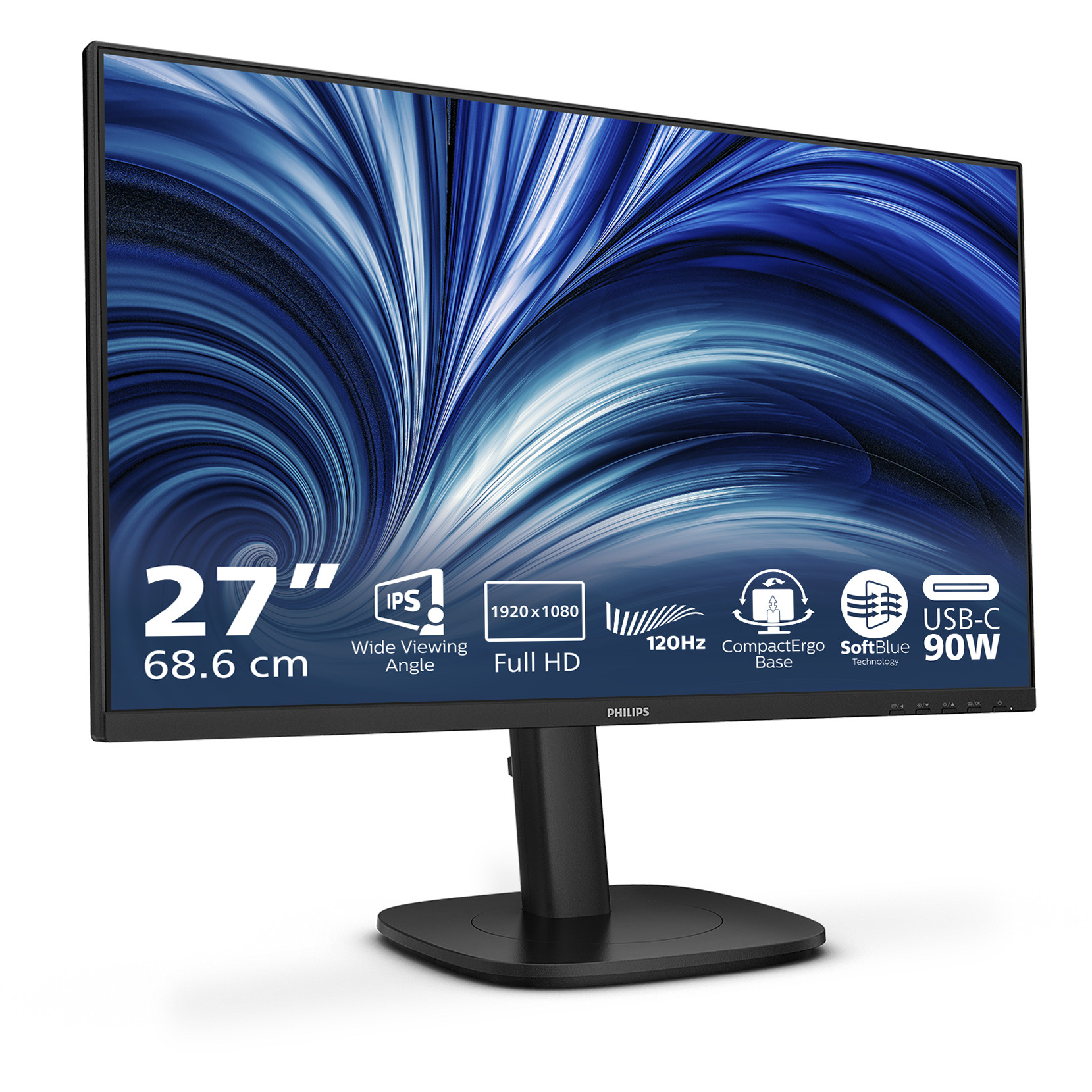 Monitor PHILIPS 24B2U3301 60.5cm (23.8") 1609 HDMI DP USB-C IPS-5