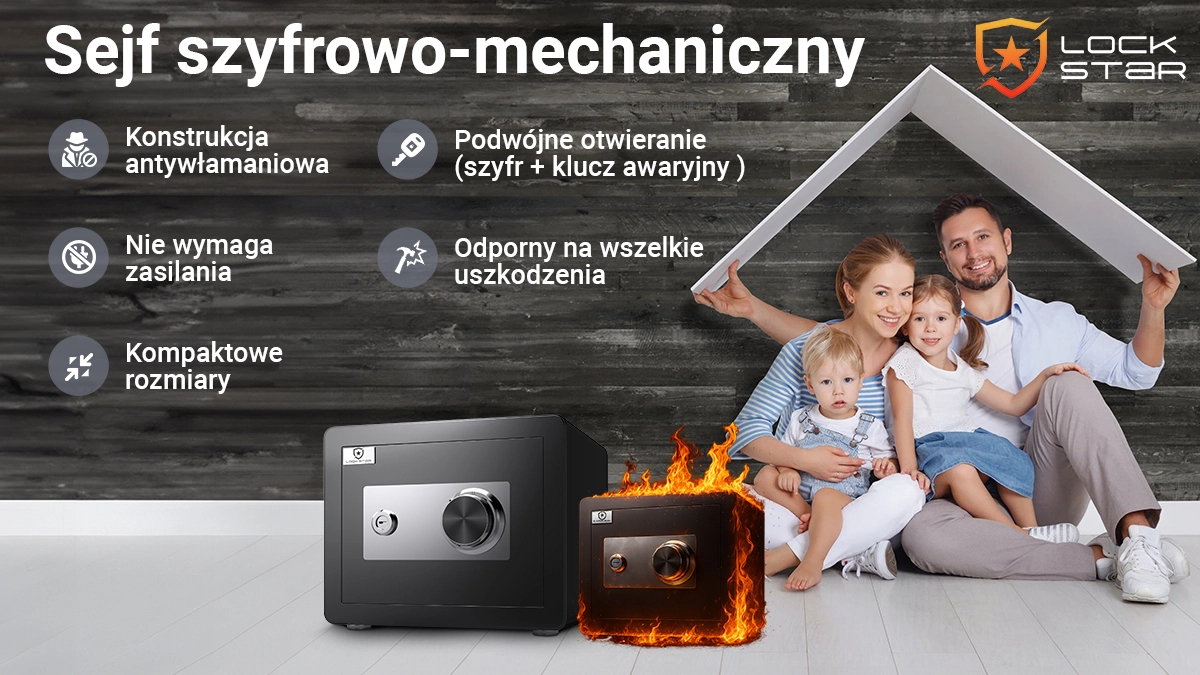 Sigurnosni sef Extralink Lock Star M-30 (mehanička kombinacija)-10