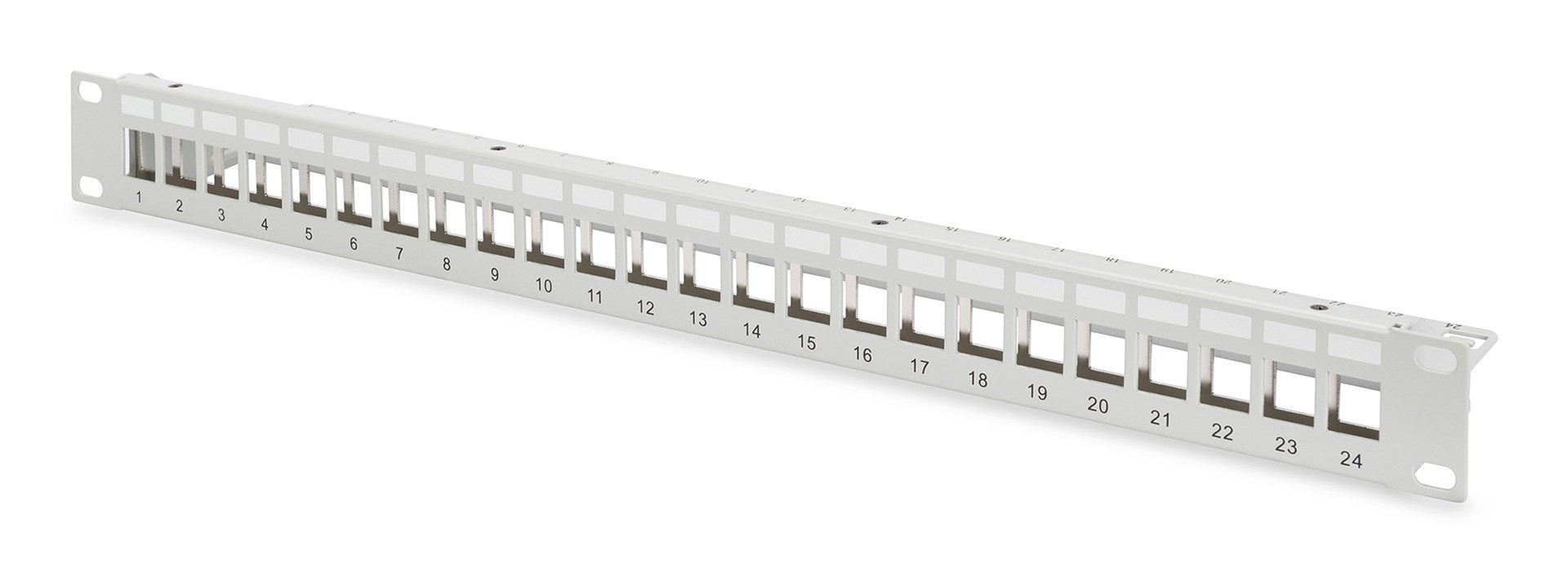 PATCH PANEL DIGITUS 1U (24x Cat.6A Keystone, oklopljen, sivi)-1