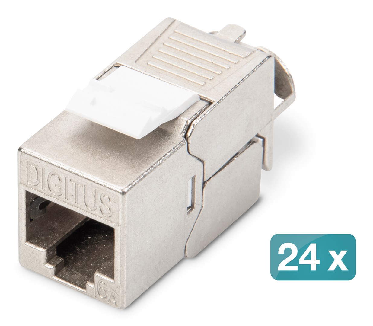 PATCH PANEL DIGITUS 1U (24x Cat.6A Keystone, oklopljen, sivi)-2